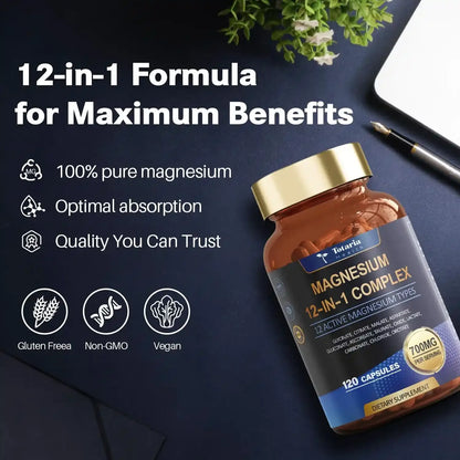 MagnéZen™ – Complexe Magnésium 12 en 1 | 120 Gélules 🇨🇬