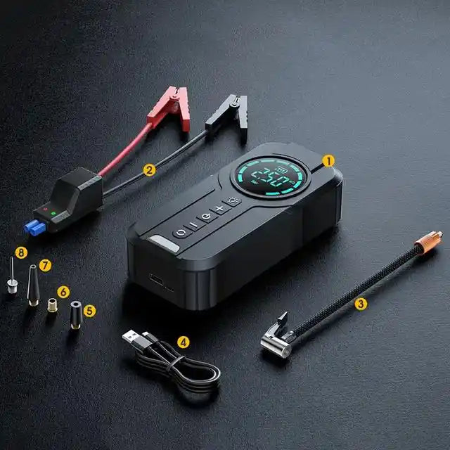 MultiAuto™ — Démarrer. Gonfler. Éclairer. Charger.